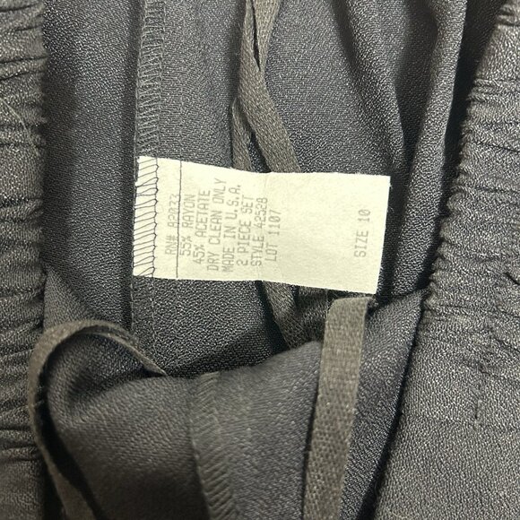 Vtg D.J. Summers Women 2Pc Jacket & Pants Set Black Purple Lace Line Sz 10 USA - Picture 9 of 13